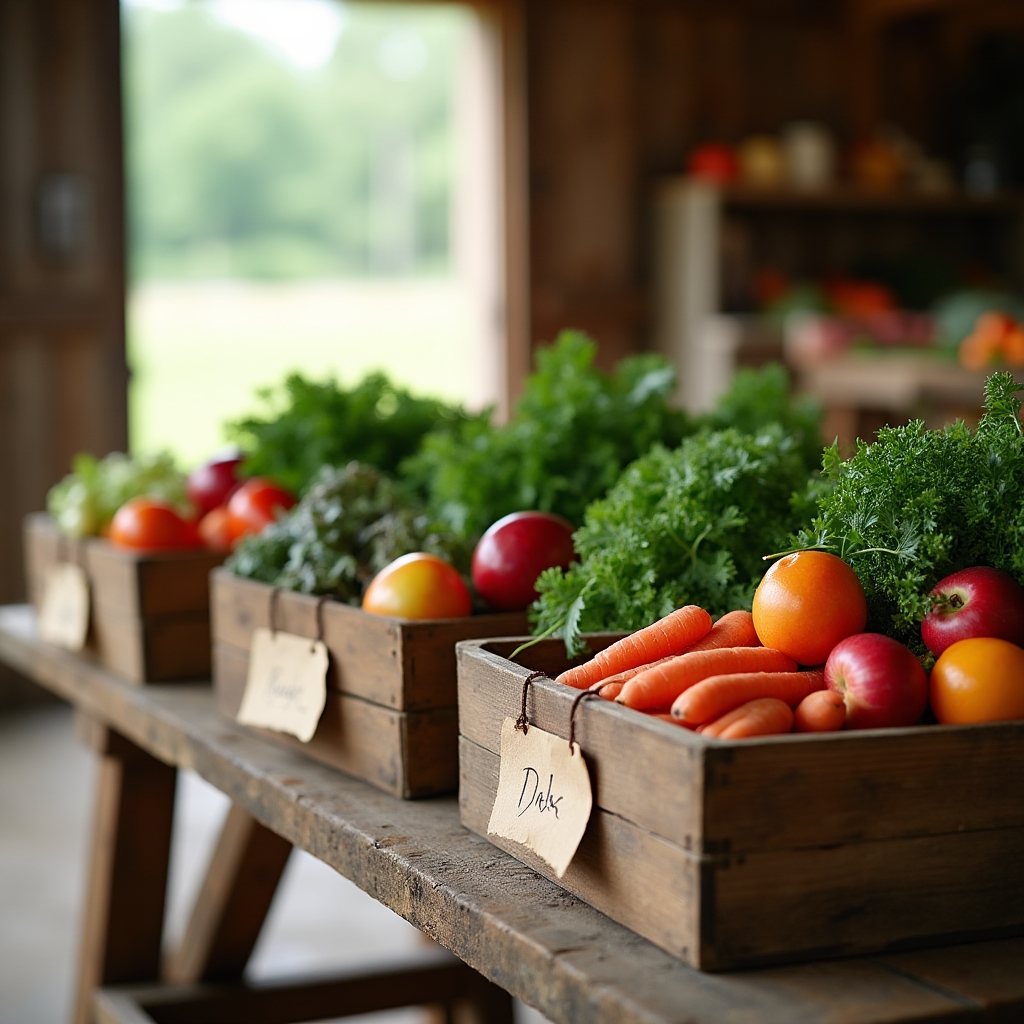 Ящики с сезонной продукцией, подготовленные к выдаче по предзаказу